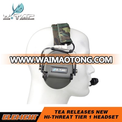 Z-Tactical Hi-Threat Tier 1 Noise Cancelling Helmet Headset with Hearing Protection